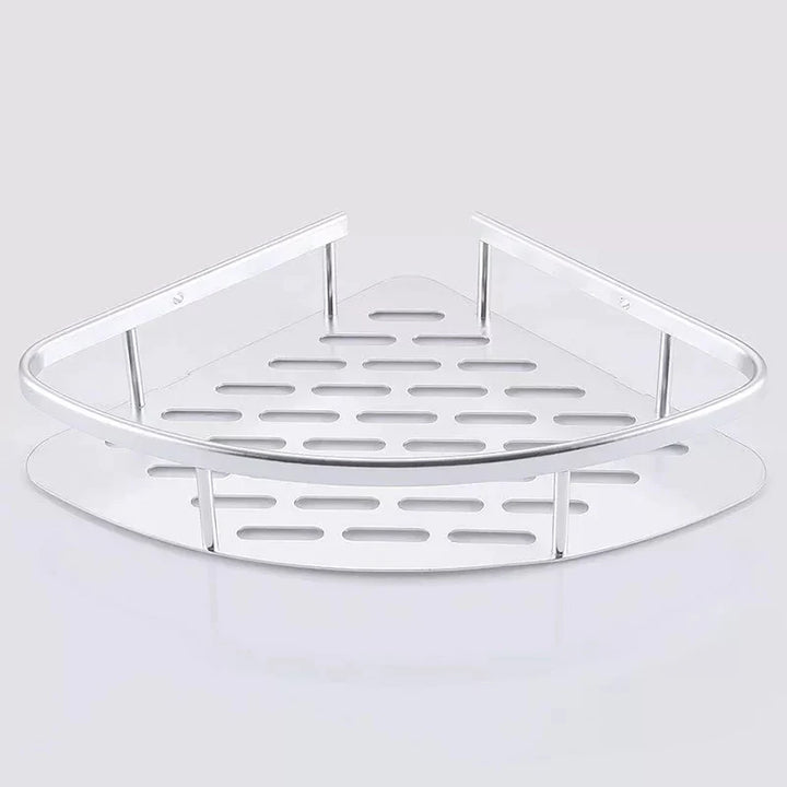 2 Layer Aluminum Steel Corner Bathroom Shelf Bowlift