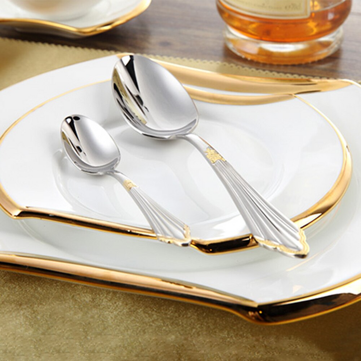 BowLift | 24- or 48-Piece Stainless Steel Cutlery Set in Gold Finish - GlowCut