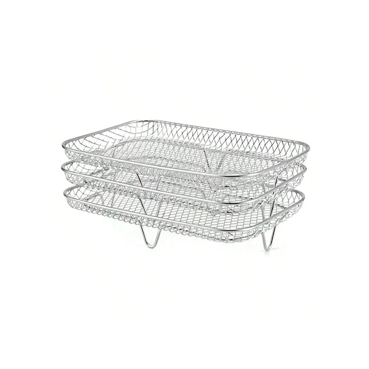 3-Tier Stainless Steel Air Fryer Rack Universal Stackable Accessory | Bowlift