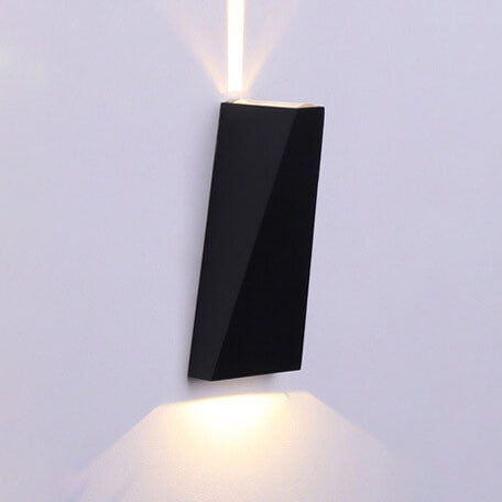 Simple Trapezoidal Outdoor Waterproof LED 2-Light Wall Sconce Lamp | Bowlift