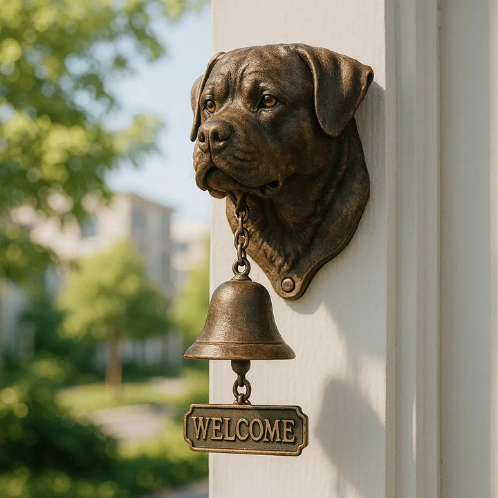 BowLift | Welcome Bell Shepherd Bronze – Elegant Wall Bell with German Shepherd Design
