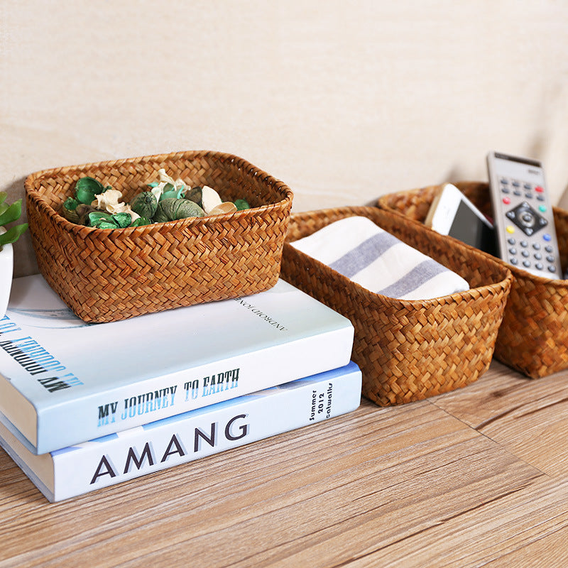 Handcrafted Natural Woven Storage Basket Bowlift