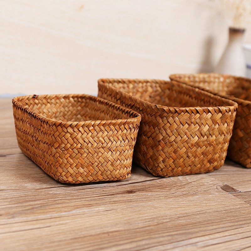 Handcrafted Natural Woven Storage Basket Bowlift