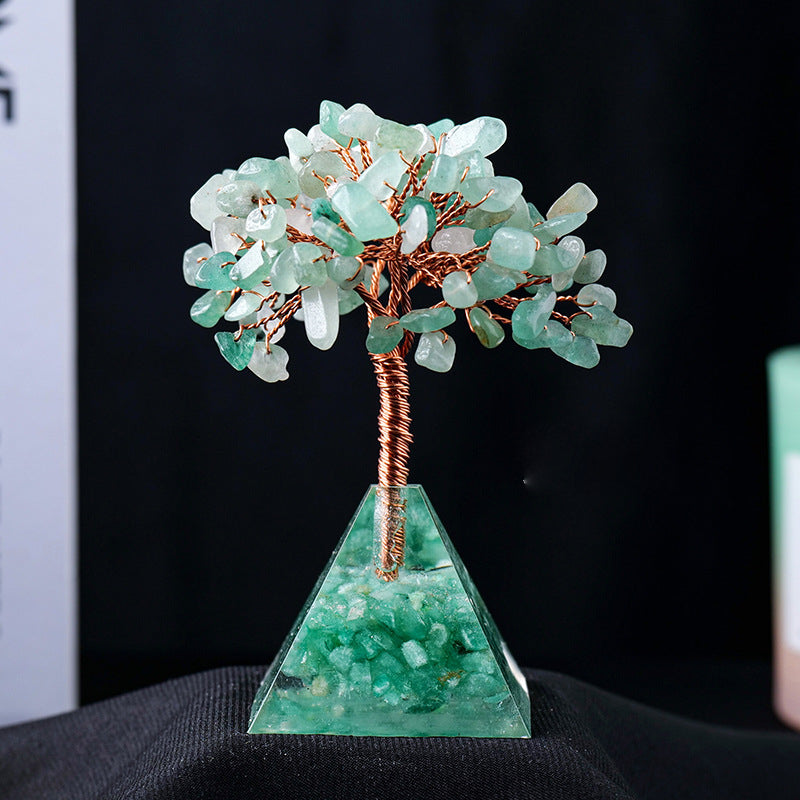 BowLift | Natural Stone Gravel Pyramid Base Feng Shui Tree