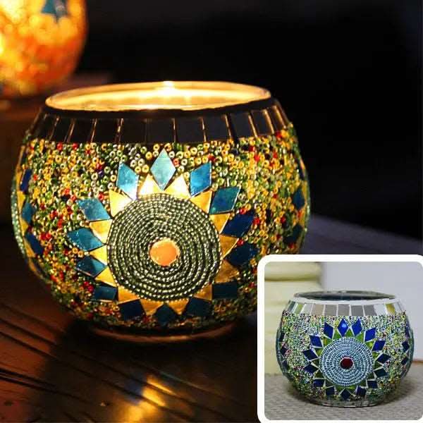 BowLift | Mosaic Glass Candle Holder for Home Decor