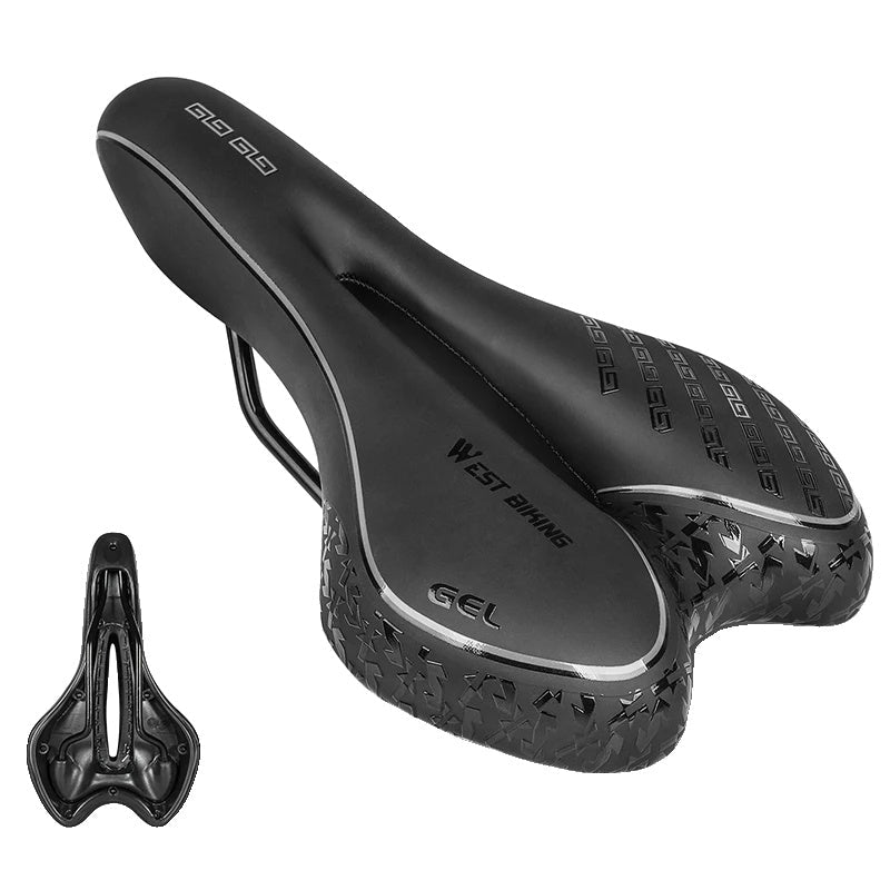 BowLift | Gel Comfort Bicycle Saddle – The Most Comfortable Bike Seat for Road and MTB, Lightweight PU Leather, Gel + Foam Padding, 27cm x 16cm