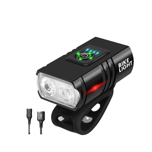 BowLift | USB Rechargeable Bike Light Set - 1500 Lumen LED Headlight and Taillight with 6 Modes for Safe Night Cycling