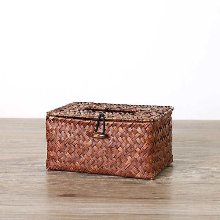 Handcrafted Woven Storage Box with Stylish Lid Bowlift
