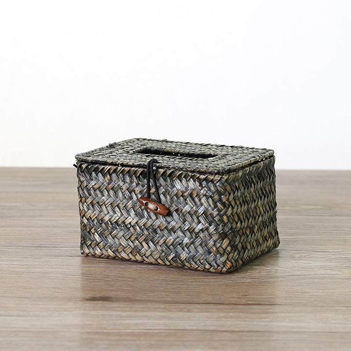 Handcrafted Woven Storage Box with Stylish Lid Bowlift