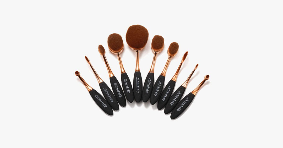 BowLift | Black and Gold Oval Brush Set