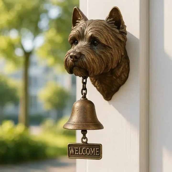 BowLift | Welcome Bell Shepherd Bronze – Elegant Wall Bell with German Shepherd Design