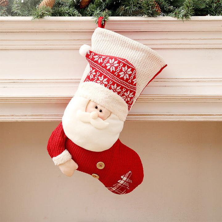 BowLift | Large Red White Knitted Christmas Stocking