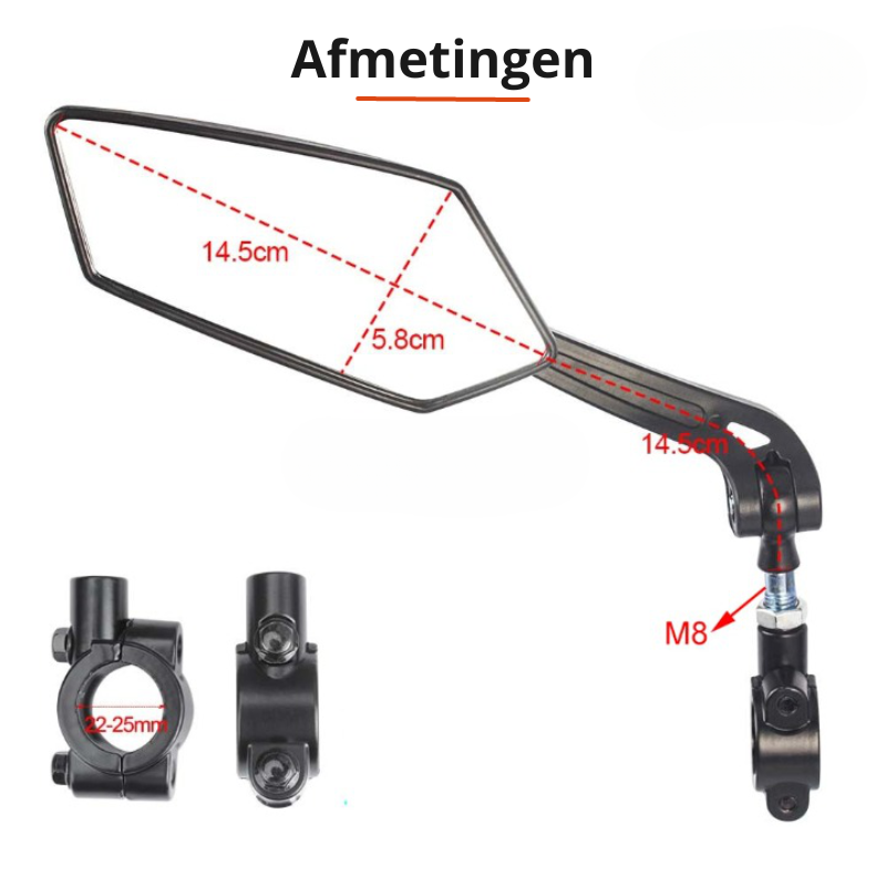 360° rearview mirror for bicycle with handlebar mount | Bowlift