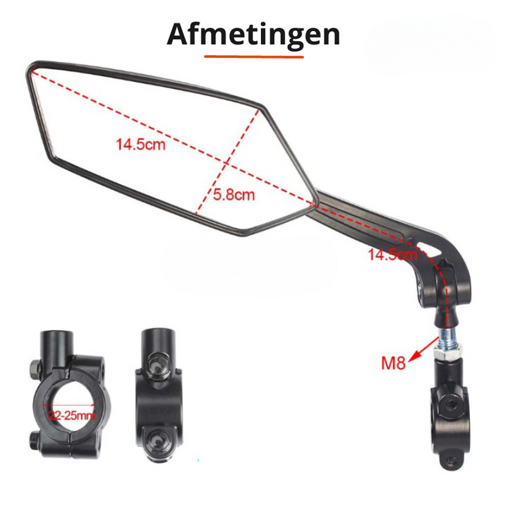 360° rearview mirror for bicycle with handlebar mount | Bowlift