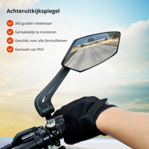 360° rearview mirror for bicycle with handlebar mount | Bowlift