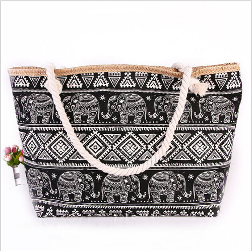 Spacious shopping bag in ethnic elephant design Bowlift