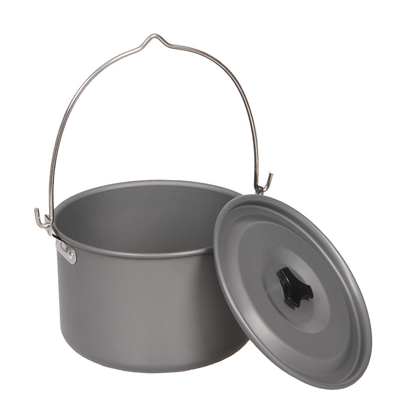 lightweight anodized aluminum camping cooking pot with bail handle and secure lid Bowlift