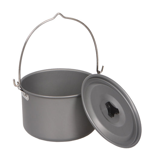 lightweight anodized aluminum camping cooking pot with bail handle and secure lid Bowlift