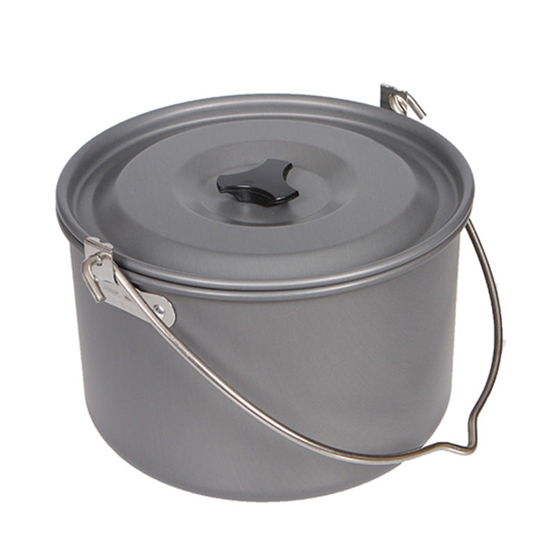 lightweight anodized aluminum camping cooking pot with bail handle and secure lid Bowlift