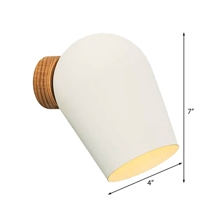 BowLift | Dome Wall Light with White Metal Shade 1 Light Nordic Wall Lighting for Nightstand