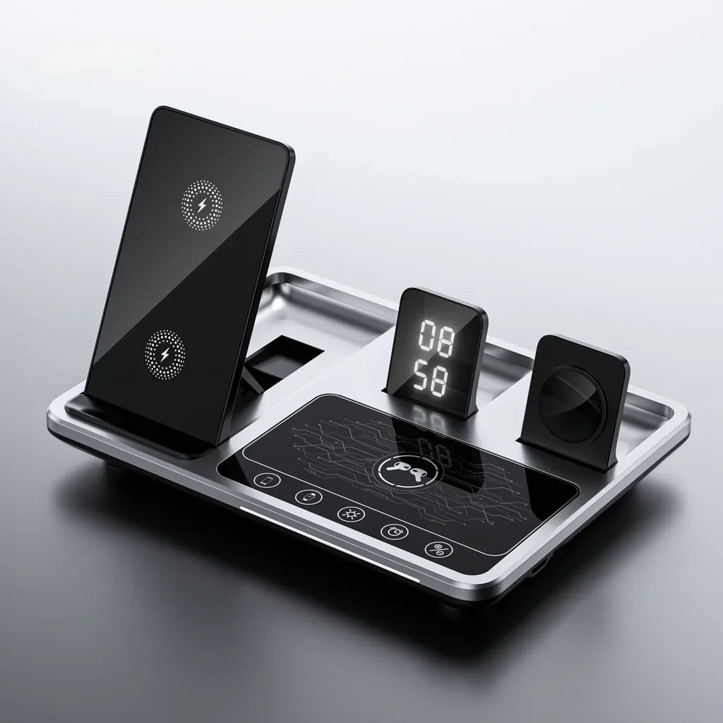 BowLift | EasyCharge - 4-in-1 Wireless Charging Station for iPhone, Apple Watch and AirPods - Fast and Efficient Charger