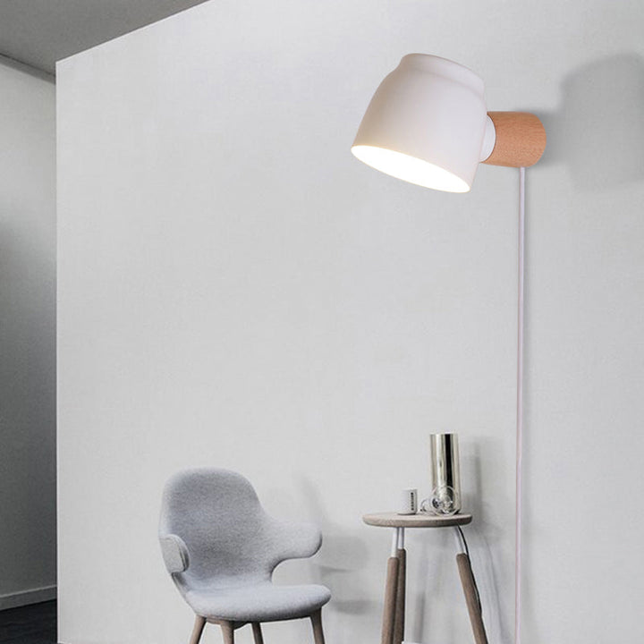 BowLift | Electrified Wall Lamp Modern Metal 10 cm B 1 Bulb Black/Gray/White Wall Light Sconces for Bedroom