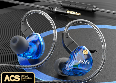BowLift | HiFi In-ear Headphones, with High-quality Sound, Changeable Cable Design, Mounting Ear Design & Ergonomics, for Sports, Study & More