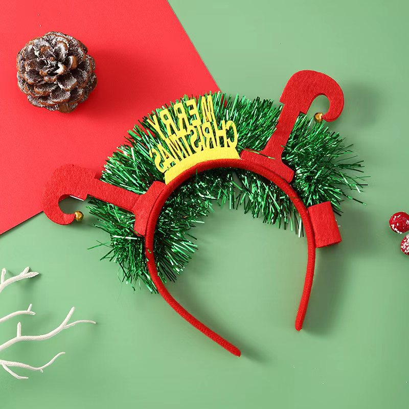 BowLift | IPC Christmas Hair Band Glowing Headband Xmas Tree Snowflake Hair Band Deer Horn Light Flashing Headwear Merry Christmas Gift