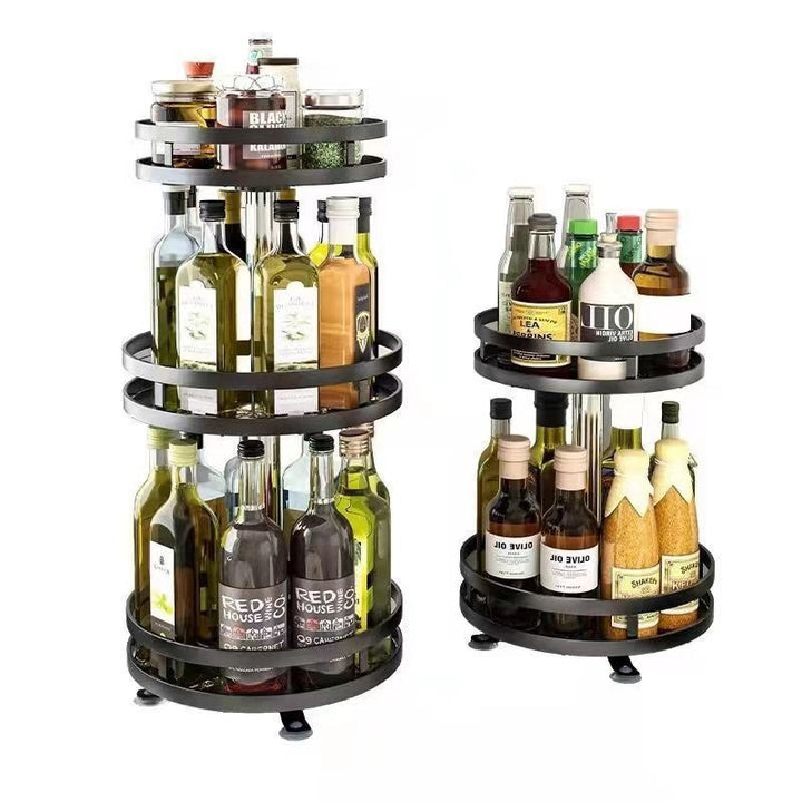 Rotatable 360-degree kitchen storage rack seasoning storage rack storage box oil salt sauce vinegar seasoning jar rack