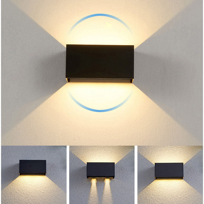 led outdoor waterproof wall lamp square living room bedroom bedside human body induction lamp