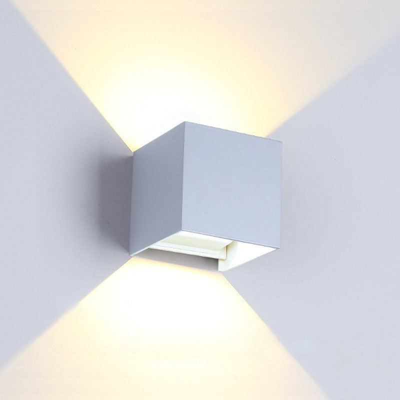led outdoor waterproof wall lamp square living room bedroom bedside human body induction lamp