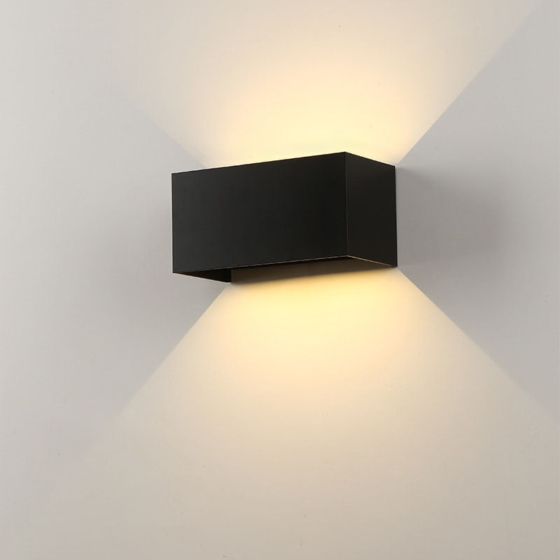 led outdoor waterproof wall lamp square living room bedroom bedside human body induction lamp