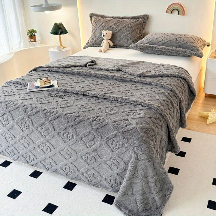 BowLift | Leaf Embroidery Fleece Winter Blanket