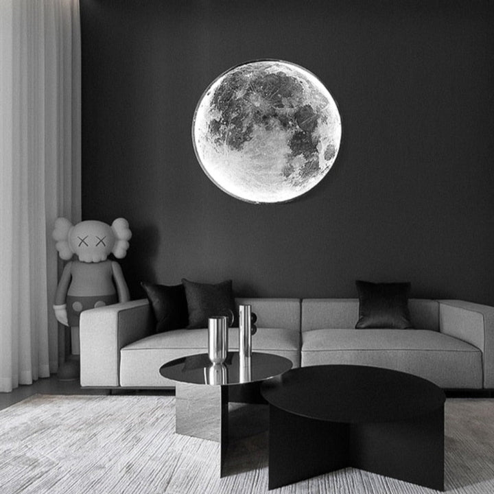 BowLift | 3D LED Wall Light Moon Black | Ceiling and Wall Lamp