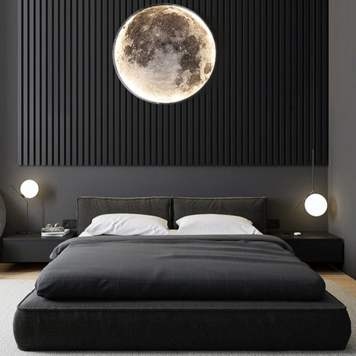 BowLift | 3D LED Wall Light Moon Black | Ceiling and Wall Lamp