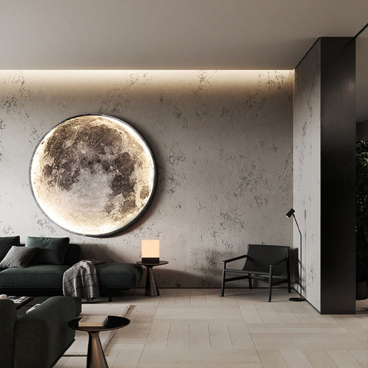 BowLift | 3D LED Wall Light Moon Black | Ceiling and Wall Lamp