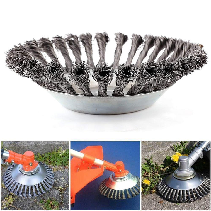 BowLift | Round Twist Wire Wheel Brush for Brushing / Weed Cutting