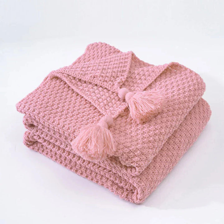BowLift | Wool Blanket ArcticHaven | Scandinavian Design with Tassels & Balls | Warm & Stylish