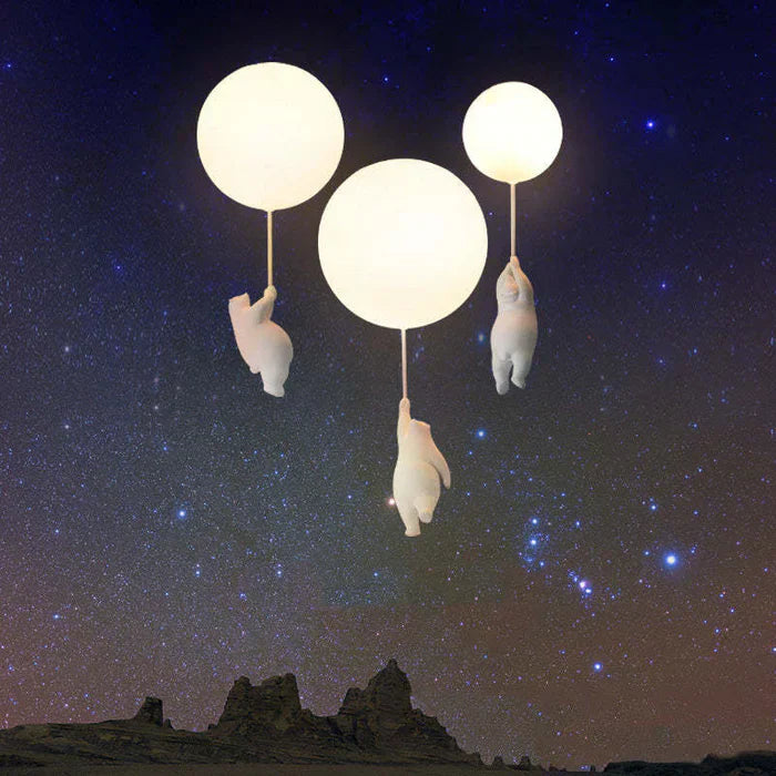 BowLift | CloudBear Kids Ceiling Light – Bear & Balloon LED Pendant Lamp for Nursery and Bedroom Decor