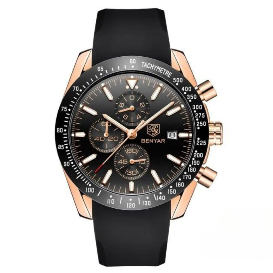 BowLift | Men’s Waterproof Quartz Watch with Leather Strap