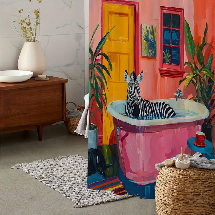 BowLift | Playful Pink Zebra Curtain
