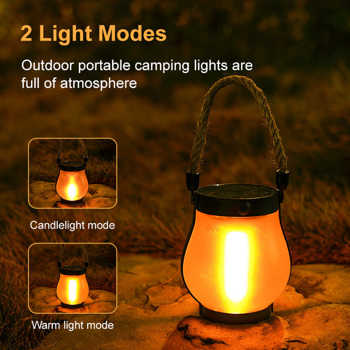 BowLift | Solar Outdoor Hemp Rope Flame Lamp