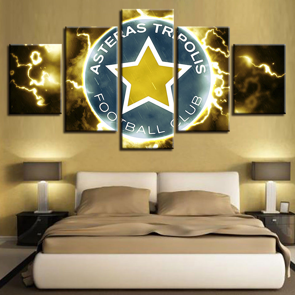 Electric Asteras Tripolis F.B. Logo 5 Piece - Canvas Wall Art Painting | Bowlift