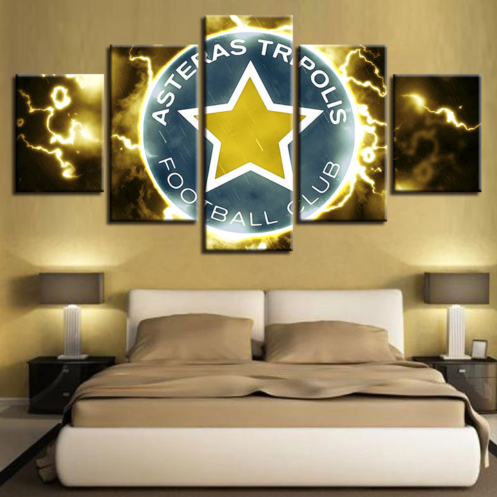 Electric Asteras Tripolis F.B. Logo 5 Piece - Canvas Wall Art Painting | Bowlift