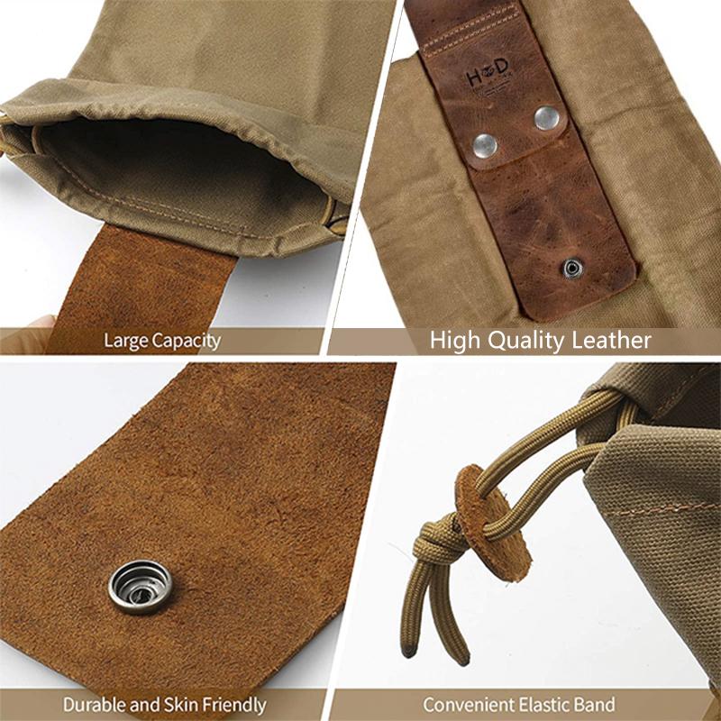 Dimoohome™ Leather and canvas bushcraft bag | Bowlift