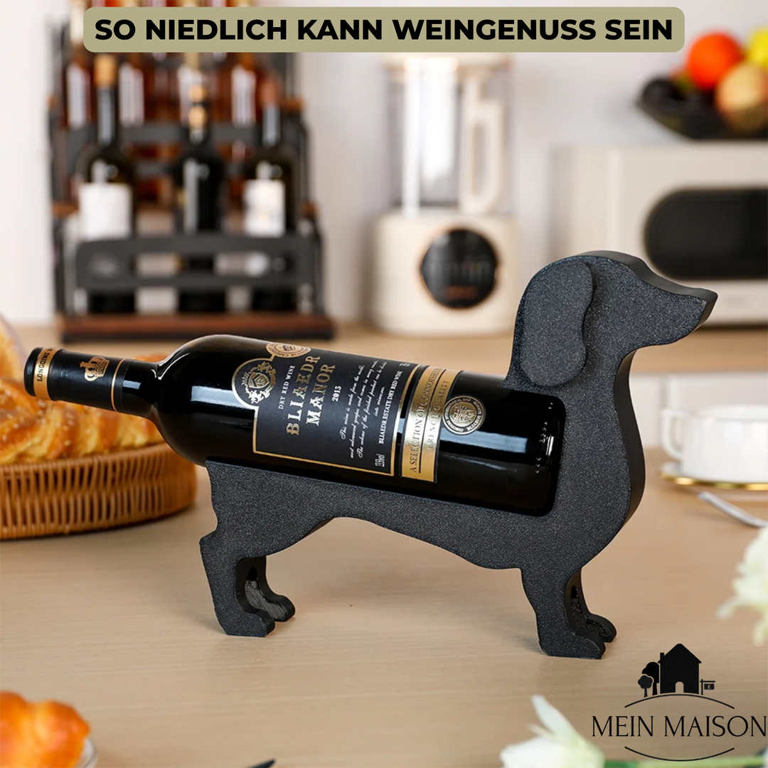 BowLift | Wine Bottle Holder Dachshund CorkHound | Original Design | Sturdy & Decorative | For 375–500 ml
