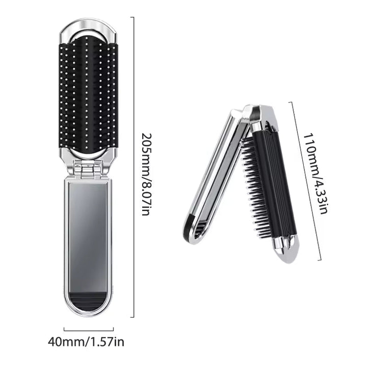 Compact hairbrush with integrated mirror | Bowlift