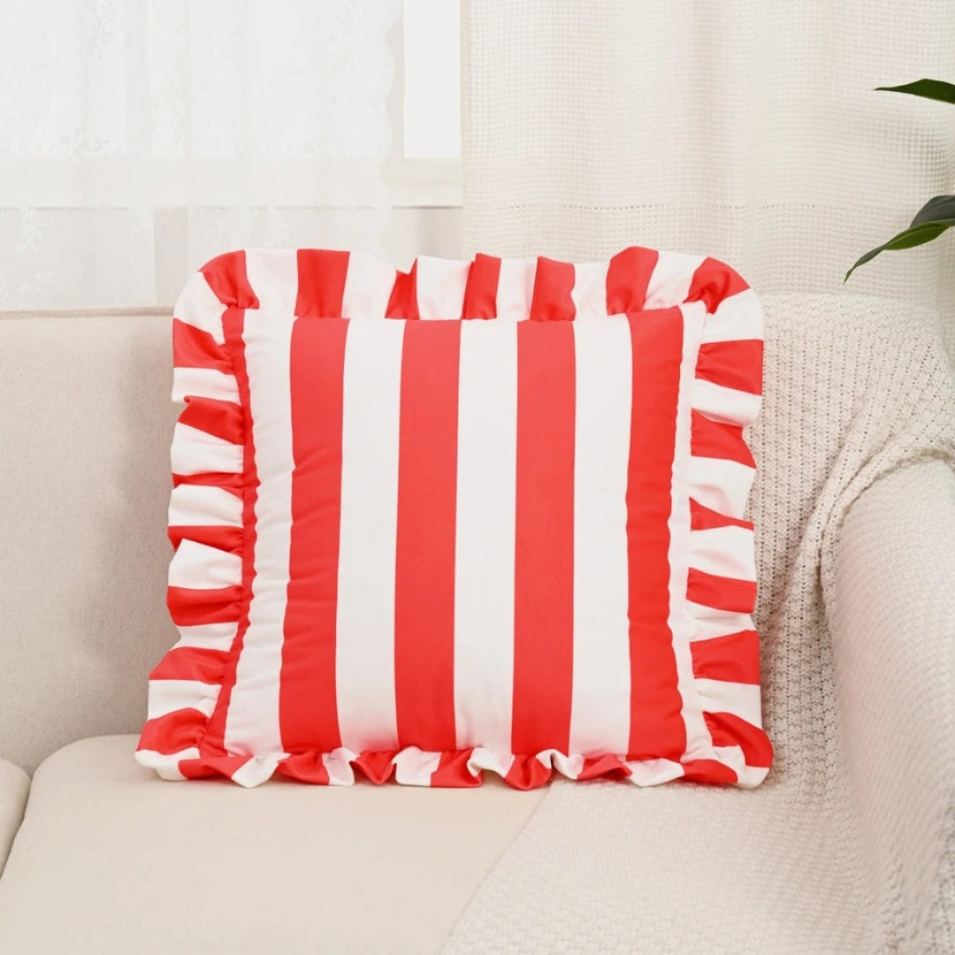 BowLift | Retro Striped Ruffle Cushion Cover
