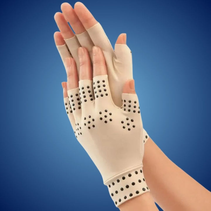 ThermaFlex Fingerless Arthritis Gloves | Magnetic Compression Gloves for Arthritis Pain Relief - Improved Circulation - Reduced Swelling Bowlift