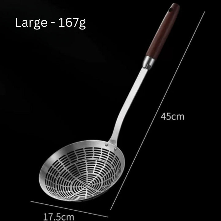 BowLift | Stainless Steel Wooden Strainer Ladle